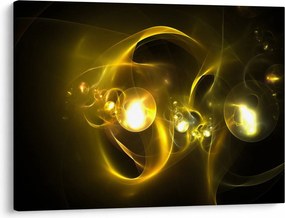 Tabloul abstract cu bile galbene (70x50 cm)
