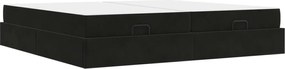 vidaXL Cadru de pat cu saltea cu saltea 2 pcs Negru Catifea