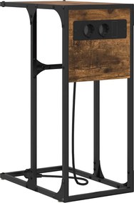 vidaXL Dulap de noapte Stejar fumuriu 41,5 x 26 x 60,5 cm