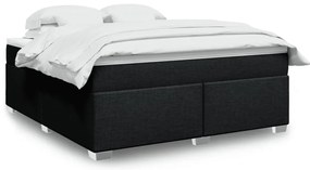 vidaXL Pat box spring cu saltea, negru, 180x200 cm, catifea