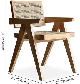 Scaun de bucatarie aspect lemn cu cotiera in stil japandi - 1 buc. Deprimo 77133316638 by Deprimo