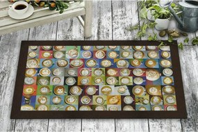 Covor intrare COFFEE CUPS, 45x70 cm, forma dreptunghiulara, pasla/PVC,