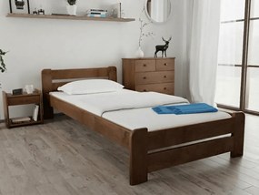 Pat de o persoana Laura 80x200, stejar Saltele: Cu saltele Somnia 18 cm, Somiera pat: Cu lamele drepte