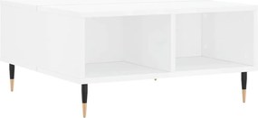 vidaXL Masă de cafea, alb extralucios, 60x60x30 cm, lemn compozit