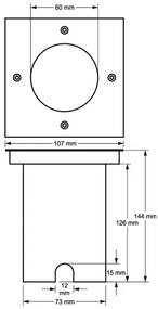Corp de iluminat de exterior pentru căi de acces 1xGU10/35W/230V IP44 crom mat