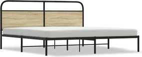 vidaXL Cadru de pat metalic fără saltea, stejar sonoma, 193x203 cm