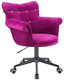 HR804CK Scaun Catifea Fucsia cu Bază Neagră