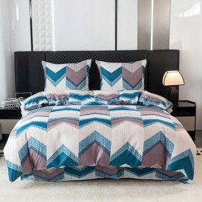 Lenjerie de pat din microfibra CHEVRONIX albastru-violet Dimensiune lenjerie de pat: 2 buc 70 x 80 cm | 160 x 200 cm