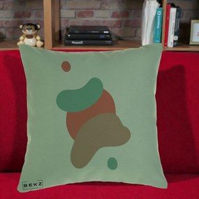 Perna Decorativa Abstract Forme Fluide Coral, 40x40 cm, Verde, Husa Detasabila, Perna Inclusa, BEKZ®