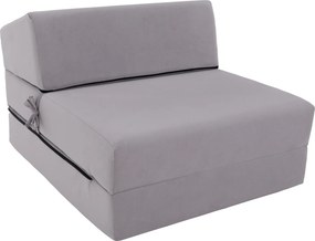 Saltea pliabilă/fotoliu extensibil, 2 in 1, gri deschis, PELOS