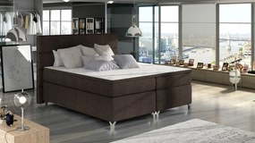 Pat tapitat boxspring, cu spatiu pentru depozitare, 140X200 cm, Amadeo 1, Eltap (Culoare: Alb)