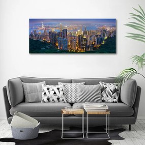 Print pe canvas Hong kong pe timp de noapte