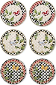 Set 6 farfurii JRD019, multicolor, ceramica, 19 cm