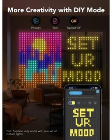 Perdea luminoasă RGBIC Govee 520 LED 1,5x2m Wi-Fi IP65