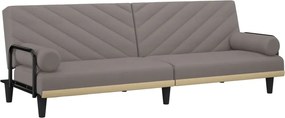 vidaXL Canapea extensibilă cu cotiere, gri taupe, textil
