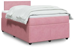 vidaXL Pat box spring cu saltea, negru, 120x190 cm, catifea