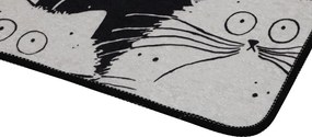 Covorașe de baie negre/gri 2 buc. 60x100 cm White Cats – Foutastic