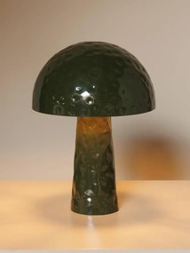 Lampa de masa, din metal, verde, forma de ciuperca, Bossue