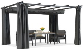 Barbados 3x3 m patio pergola cu perdele Garden Point antracit