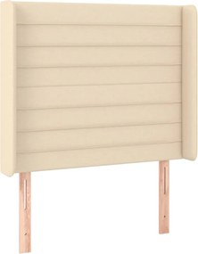 vidaXL Tăblie de pat cu aripioare, crem, 83x16x118/128 cm, textil