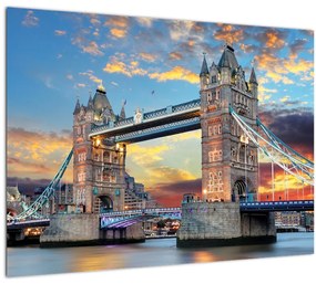 Tablou pe sticlă - Tower Bridge, Londra, Anglia (70x50 cm)