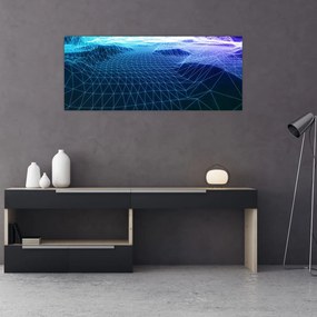 Tablou - Munți în model de calculator (120x50 cm)