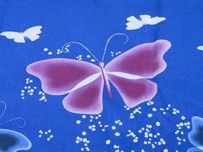 Lenjerie de pat din bumbac VIOLET BUTTERFLY albastru inchis, 100% bumbac Dimensiune lenjerie de pat: 70 x 90 cm | 140 x 200 cm