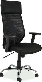 Scaun de birou Q-211, negru, stofa mesh/metal, 69x46x115/124 cm