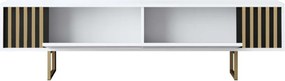 Comoda TV, Hanah Home, Gold Line, 180x30x48 cm, Alb/Auriu