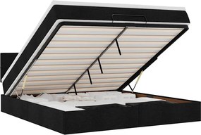 vidaXL Cadru de pat otoman cu saltea țesătură neagră 180x200cm