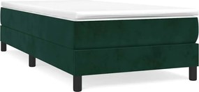 vidaXL Pat box spring cu saltea, verde închis, 80x200 cm, catifea
