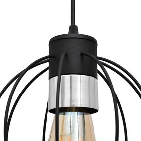 Lustră pe cablu STARLIGHT 1xE27/15W/230V neagră/argintie