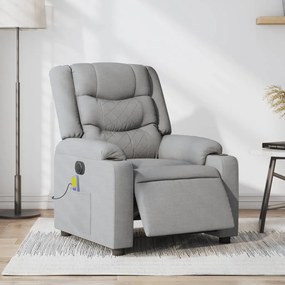 vidaXL Fotoliu electric de masaj rabatabil, gri deschis, microfibră