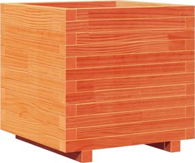 vidaXL Jardinieră grădină, maro ceruit, 50x50x49,5 cm, lemn masiv pin