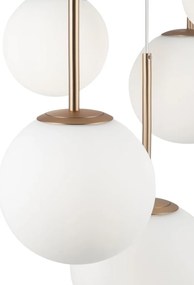 Lustra cu 5 pendule design modern Basic form auriu/ alb