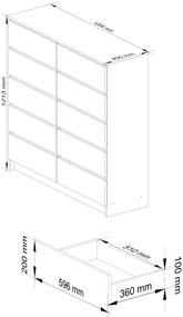Comodă Kapil III (alb + gri). 1070752