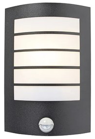 Lampă de perete exterioară neagră IP44 cu senzor de mișcare - Miro