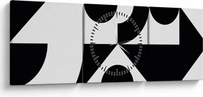 Tablou - Abstracție geometrică N⁰1 (cu ceas) (90x30 cm)