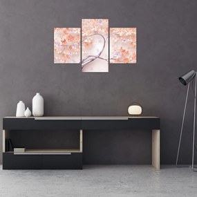 Tablou florilor de pom din coral - abstract (90x60 cm)