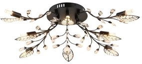 Plafoniera metal negru mat, cristale acrilice JANIS