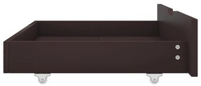 Cadru de pat cu 2 sertare maro inchis 140x200 cm lemn masiv pin Maro inchis, 140 x 200 cm, 2 Sertare