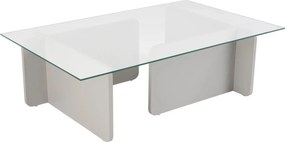 Masuta cafea FLAVIO, gri/transparent, PAL/sticla, 105x65x30 cm