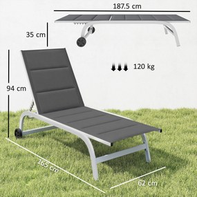 Outsunny șezlong basculant pentru plajă | Aosom Romania