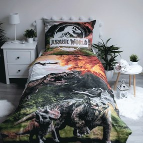 Lenjerie de pat bumbac copii JURASSIC WORLD colorata Dimensiune lenjerie de pat: 70 x 90 cm | 140 x 200 cm