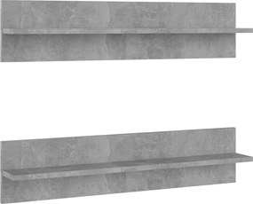 vidaXL Rafturi de perete 2 buc. gri beton 80x11,5x18 cm lemn prelucrat