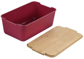 Cutie pentru paine KESPER 58453, 33x18.5x12 cm, Capac din bambus, Bordeaux