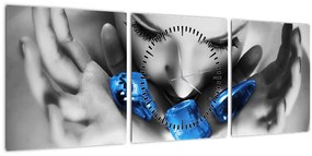 Tablou cu portretul femeii cu pietre (cu ceas) (90x30 cm)