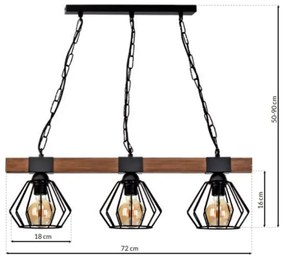 Lustră pe lanț ULF 3xE27/60W/230V