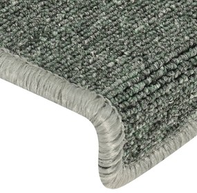 Covorase de trepte de scara, 15 buc., verde, 65 x 25 cm 15, Verde, 65 x 25 cm