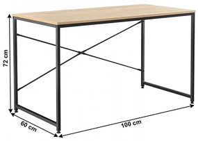 Birou, stejar   negru, 100x60 cm, MELLORA - Livrare Rapida - Resigilat Negru